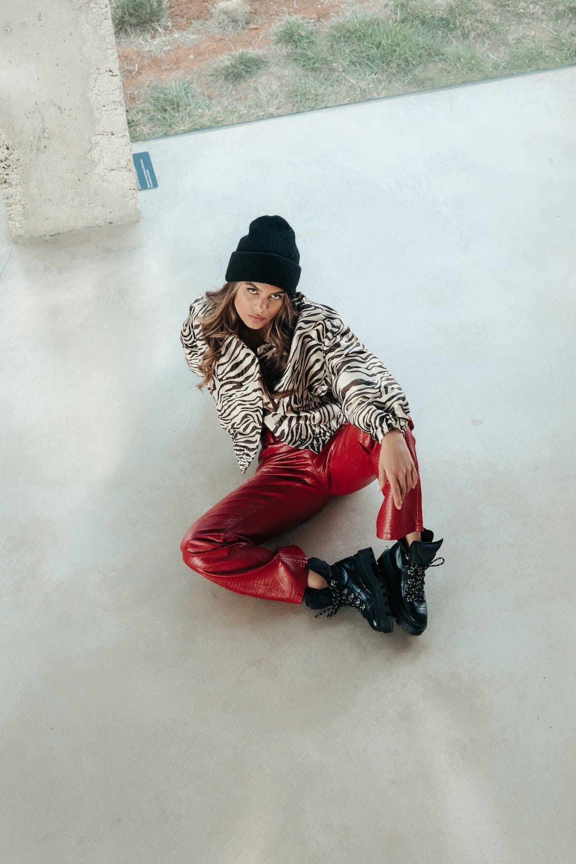 Colourful Rebel Russy Croco Pants | Red