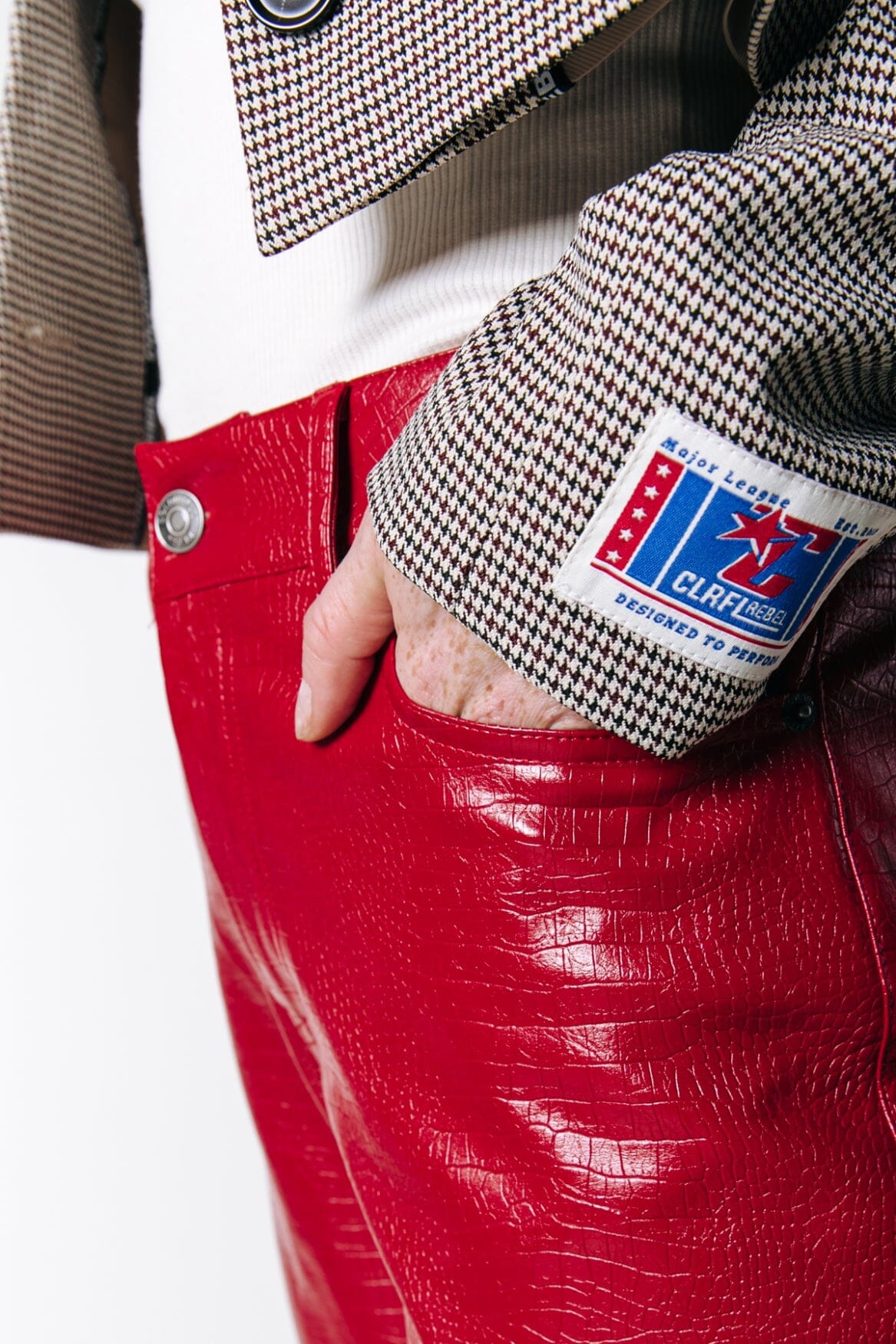 Colourful Rebel Russy Croco Pants | Red