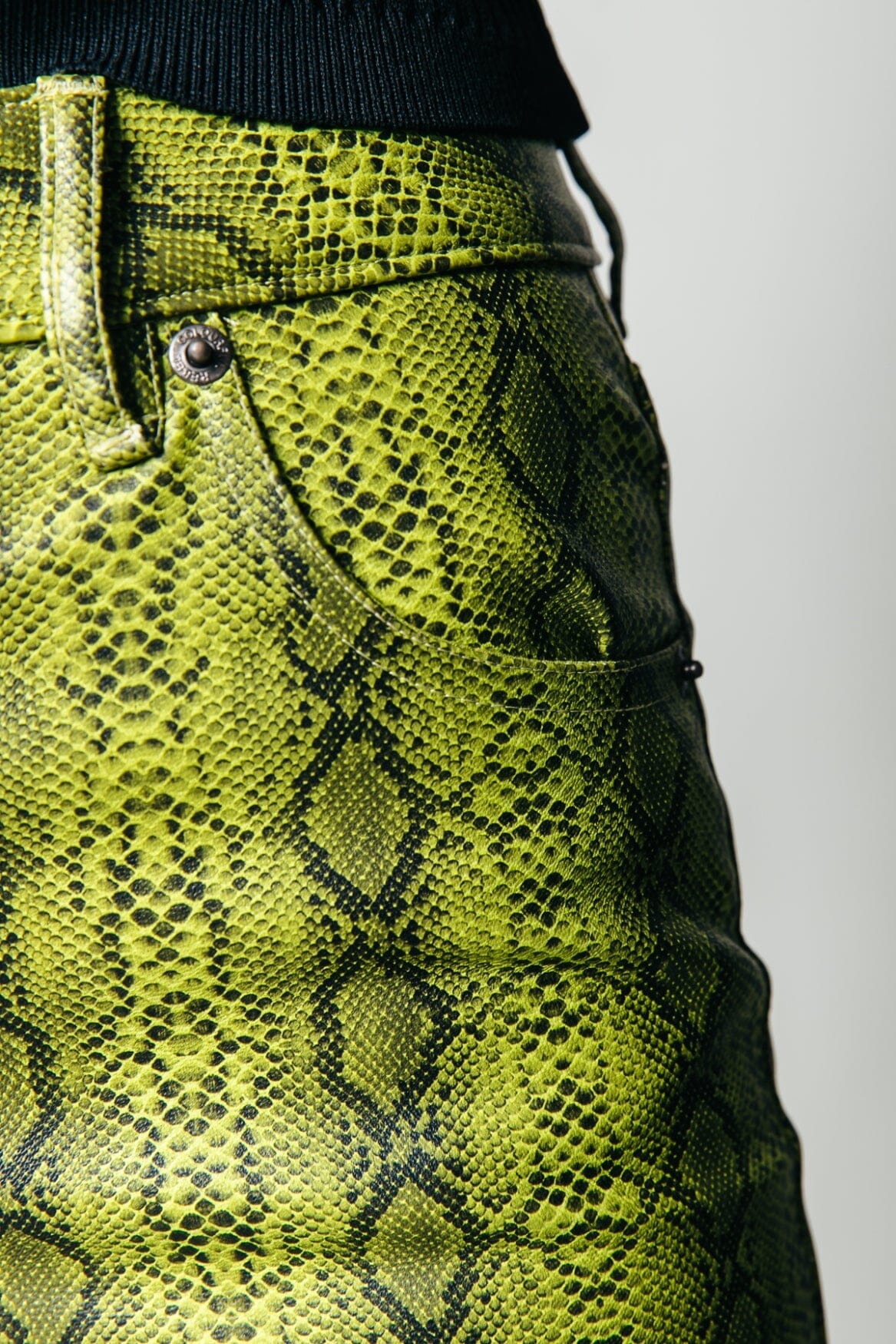 Colourful Rebel Russy Snake Pants | Neon lime