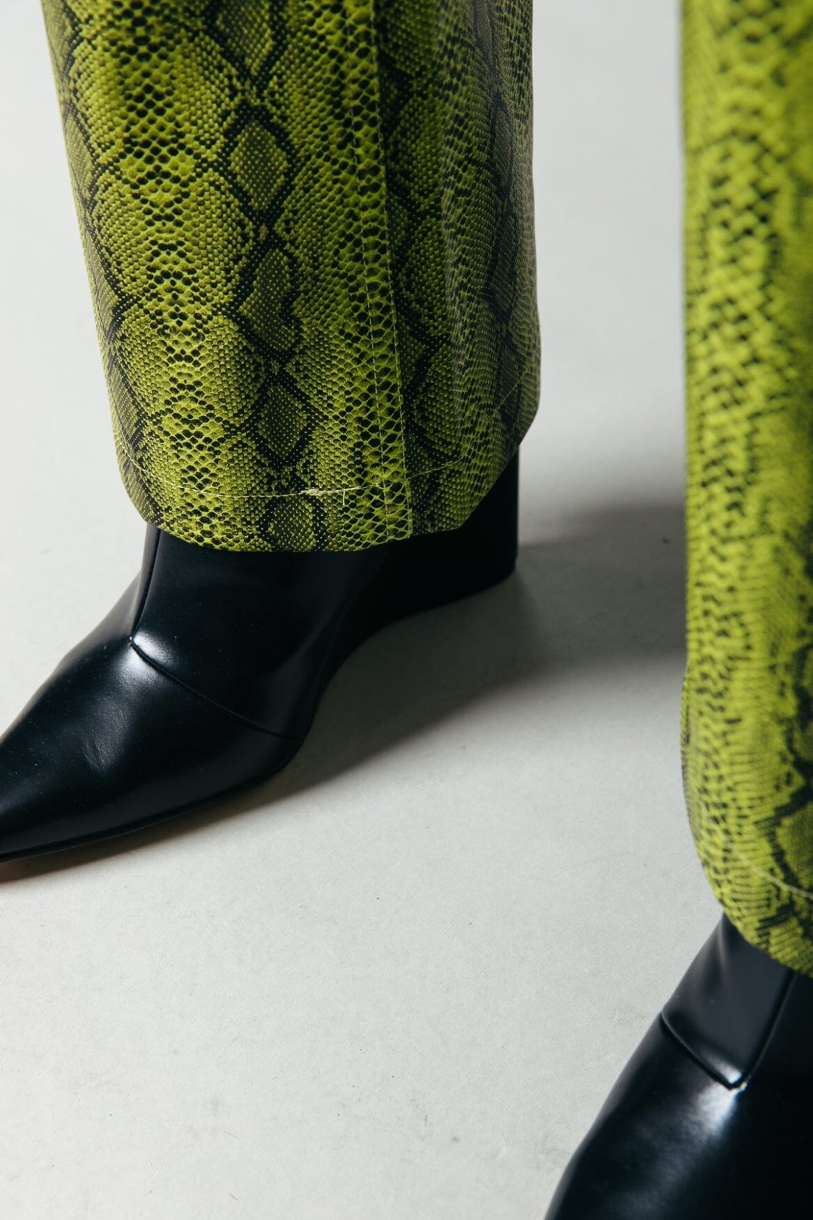Colourful Rebel Russy Snake Pants | Neon lime