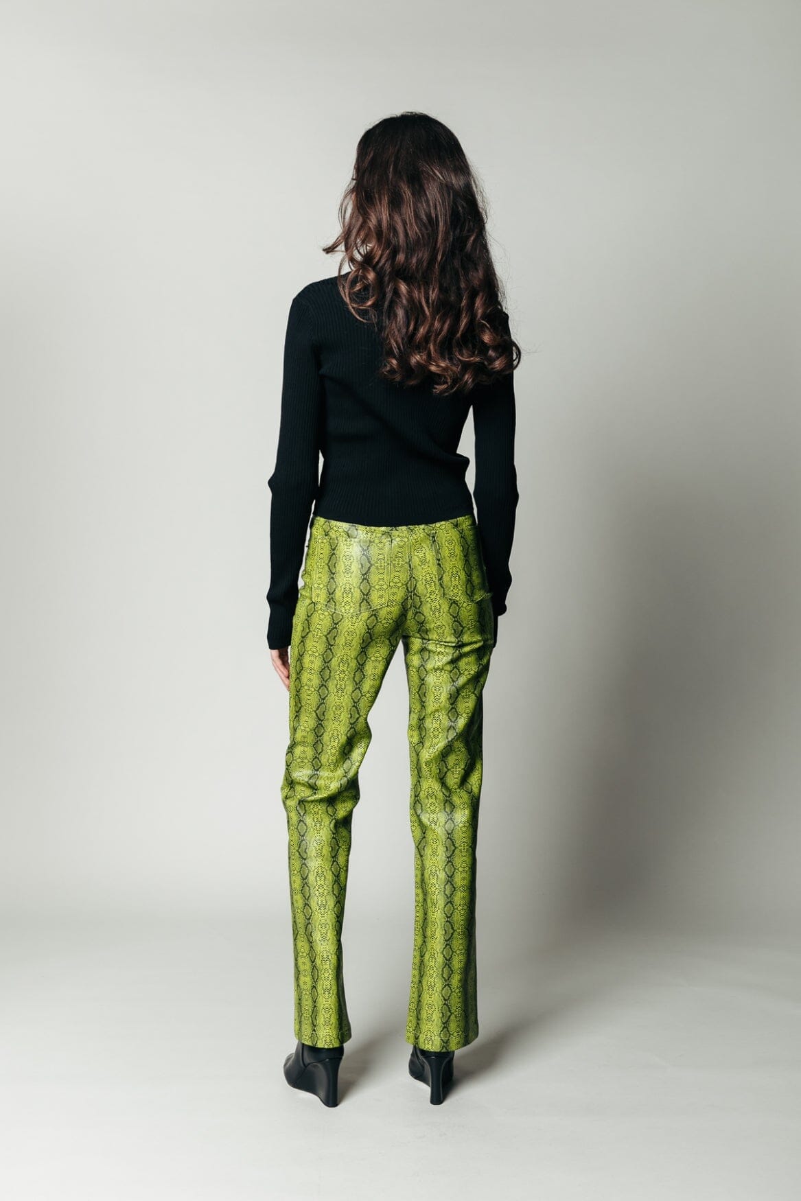 Colourful Rebel Russy Snake Pants | Neon lime