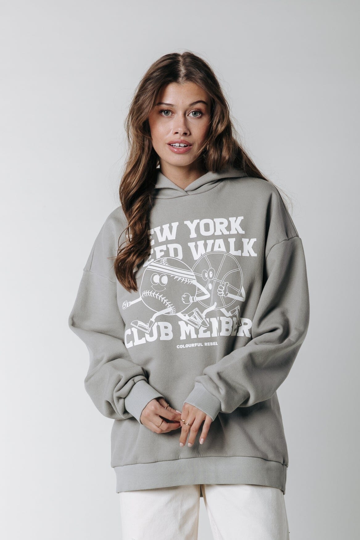 Speed Walk Club Hoodie Concrete grey Colourful Rebel