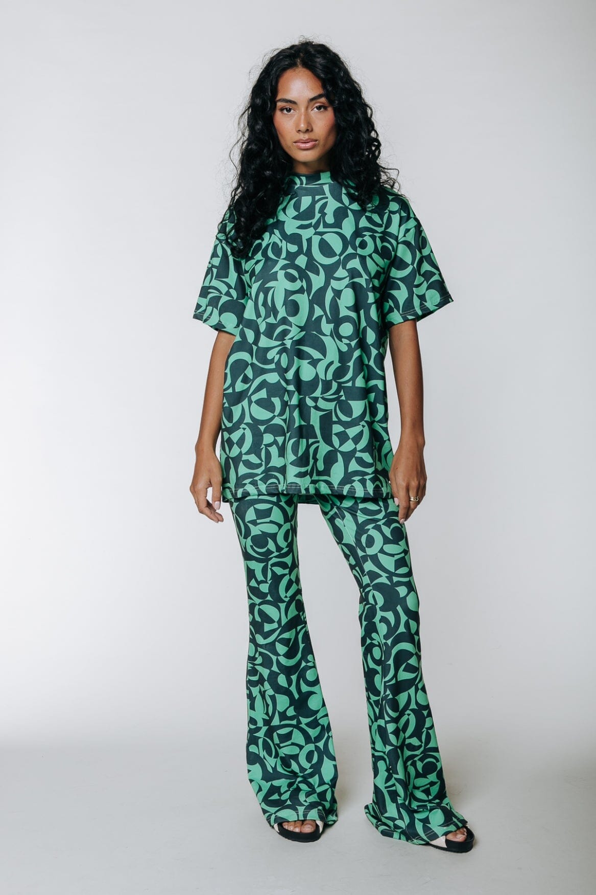 Colourful Rebel Swirl Peached Extra Flare Pants | Mint 8720603273787