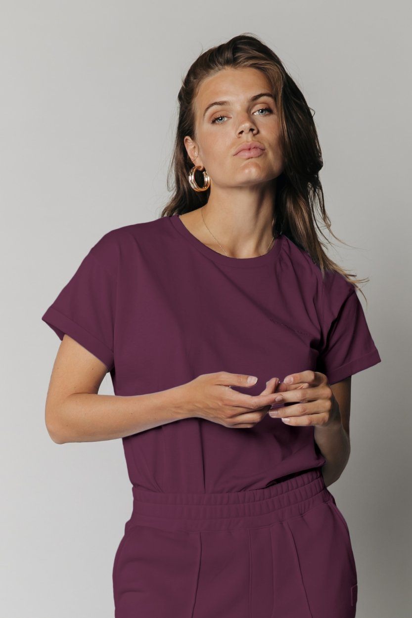 Colourful Rebel Uni Boxy Tee | Burgundy 8720603229463