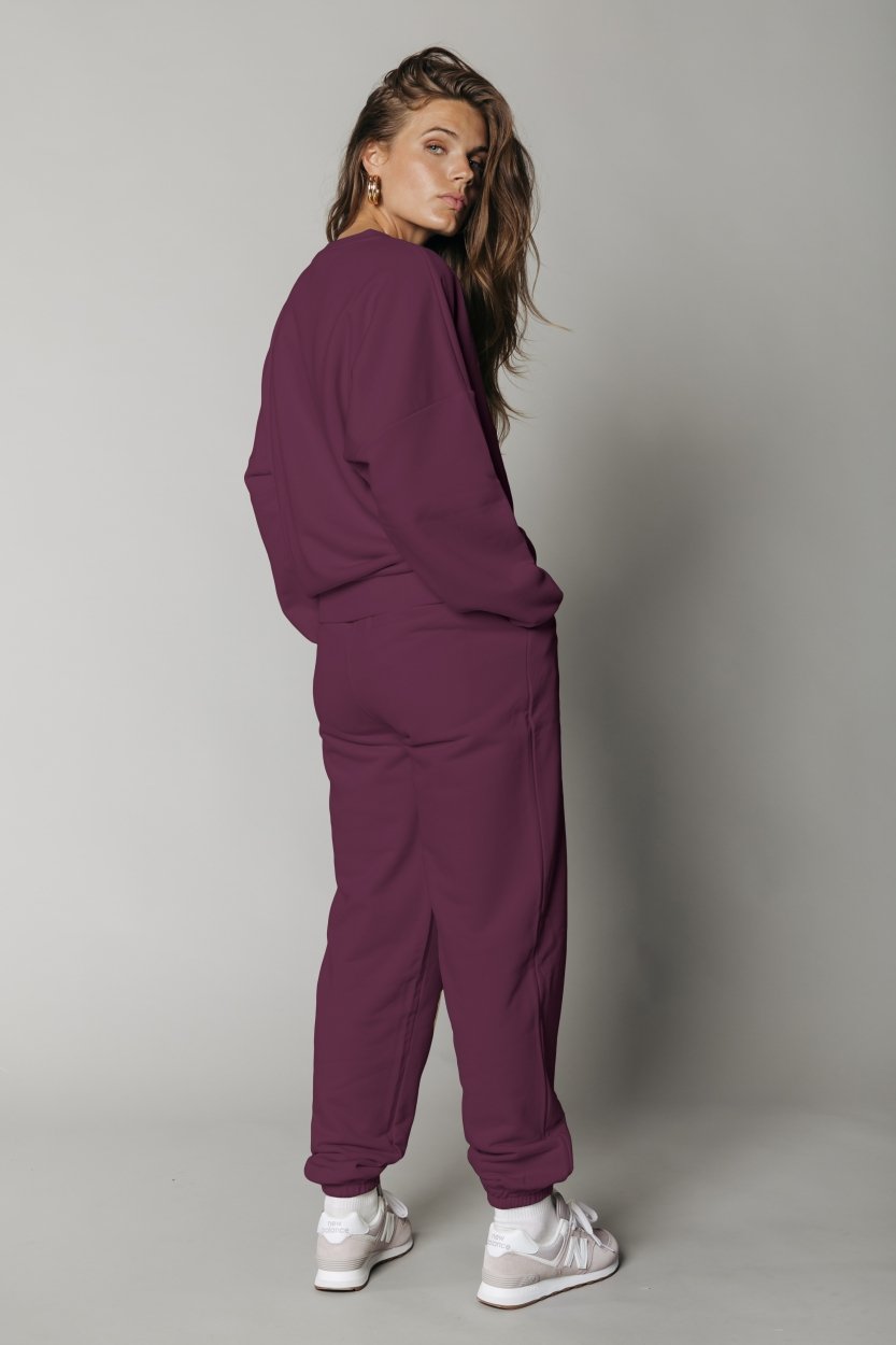 Colourful Rebel Uni Dropped Shoulder Sweat | Burgundy 8720603228664