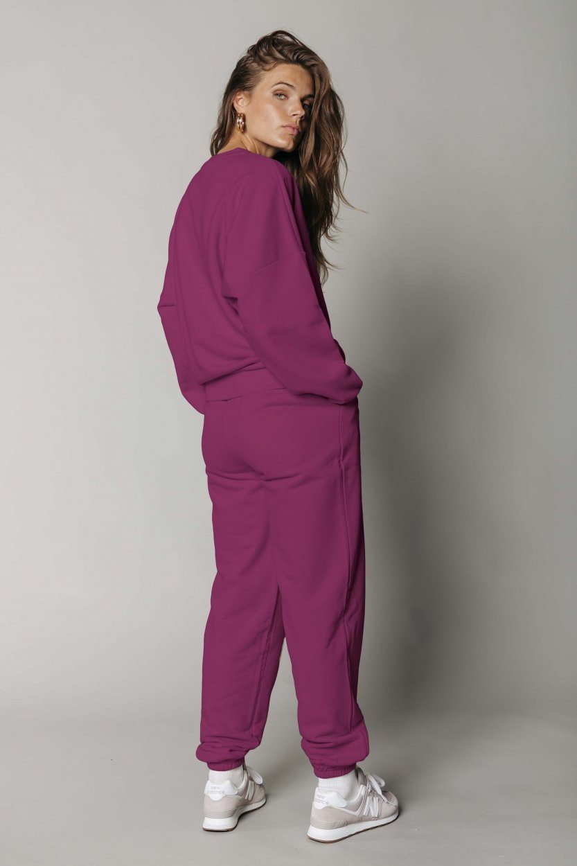 Colourful Rebel Uni Dropped Shoulder Sweat | Dark fuchsia 8720603228718