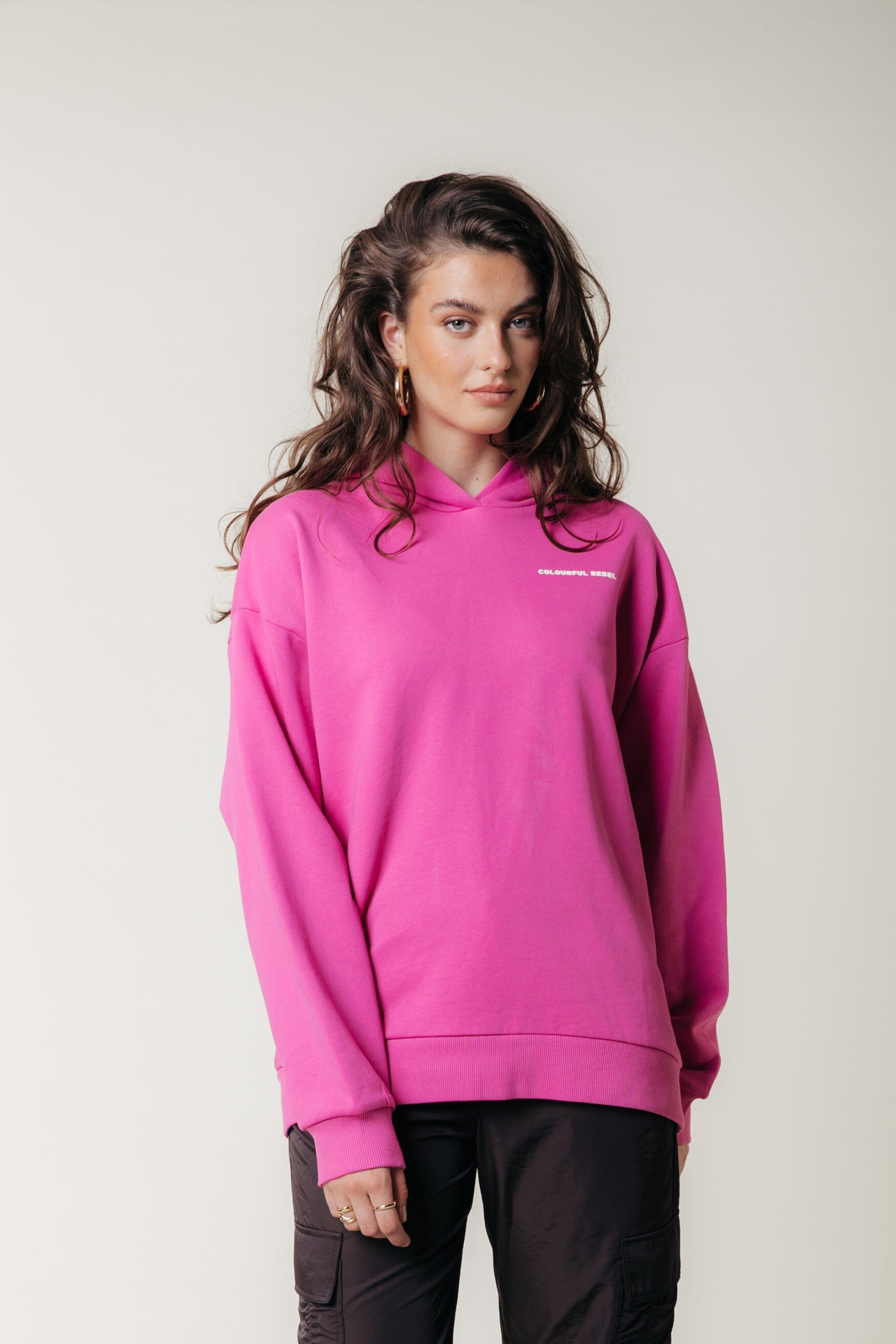 Colourful Rebel Uni Logo Hoodie | Fuchsia 8720867010395