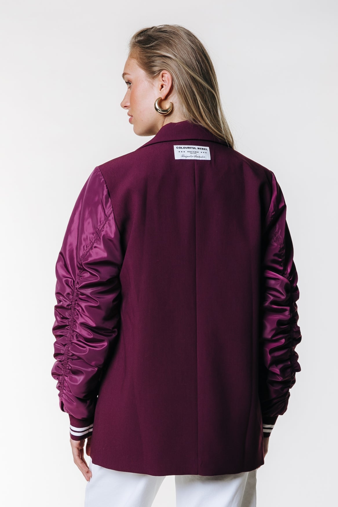 Gemma Contrast Blazer | Merlot Red