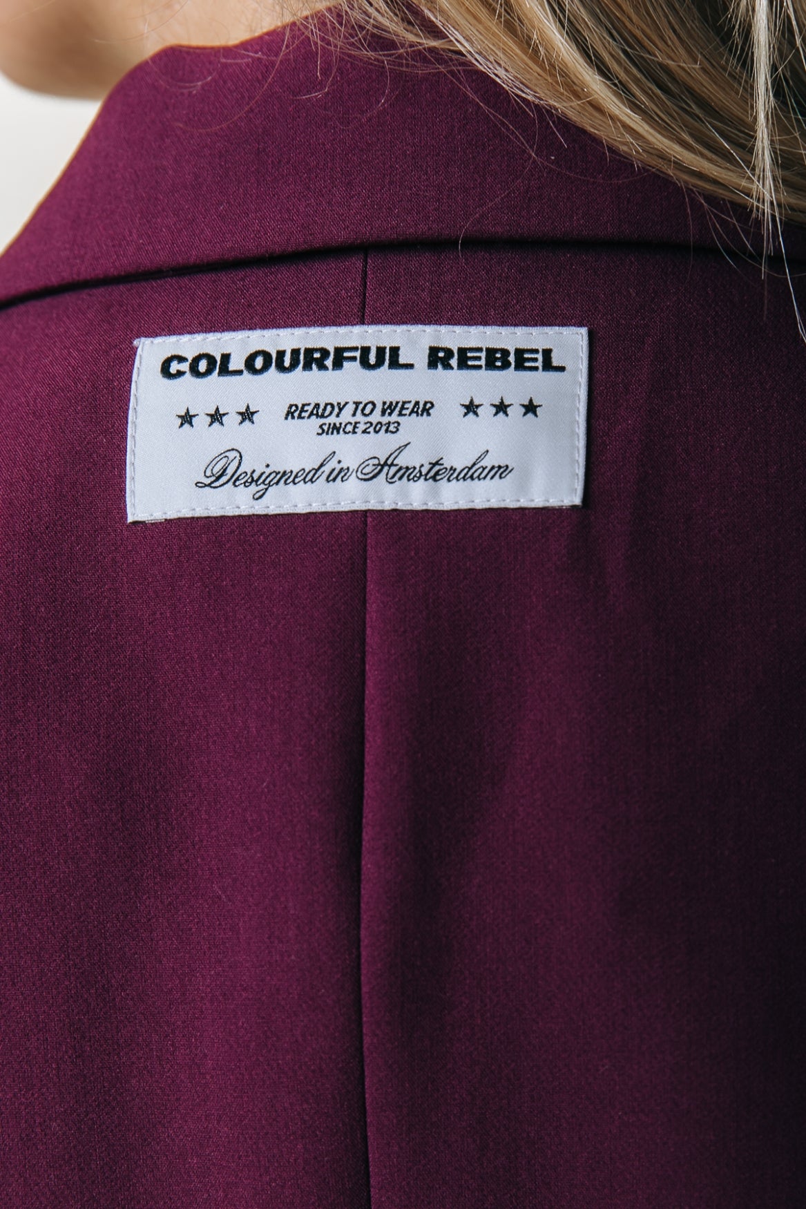 Gemma Contrast Blazer | Merlot Red