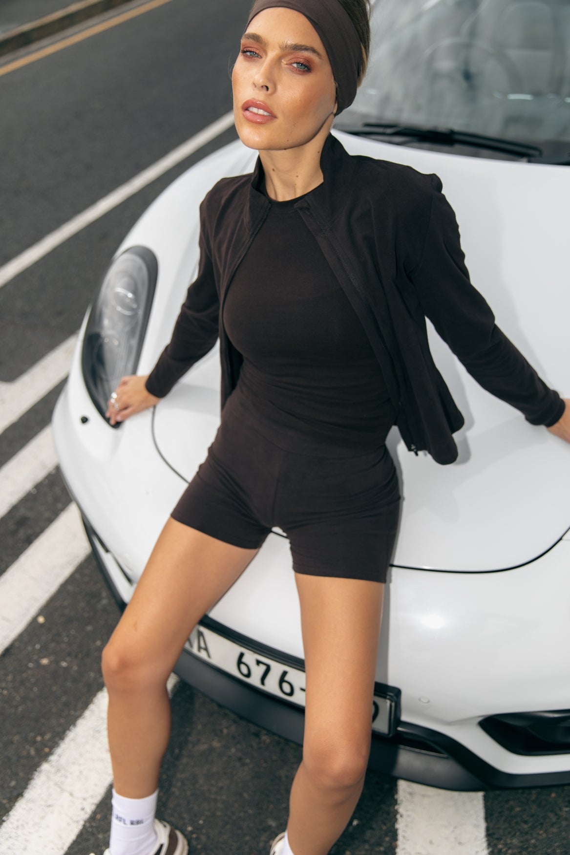 Uni Logo Fitted Shorts | Darkest Brown