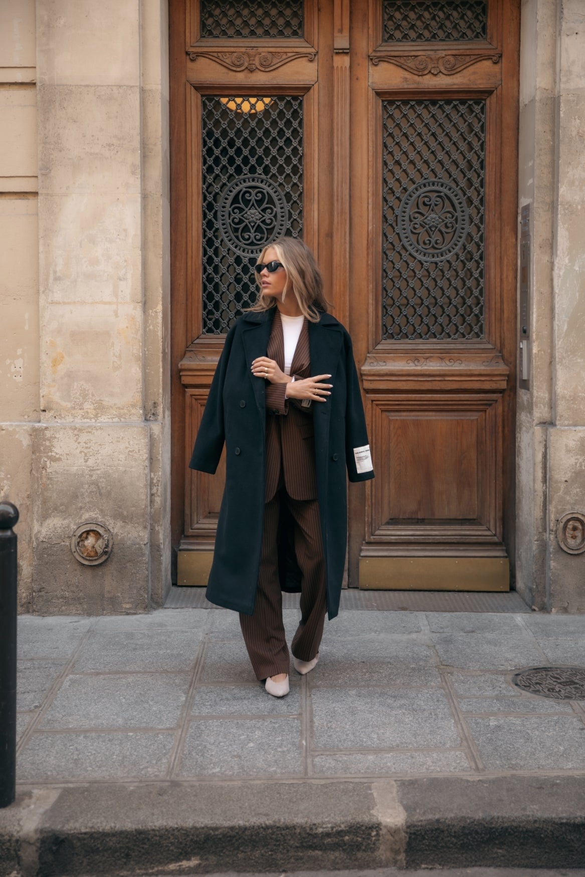 Zania Wool Long Coat | Black