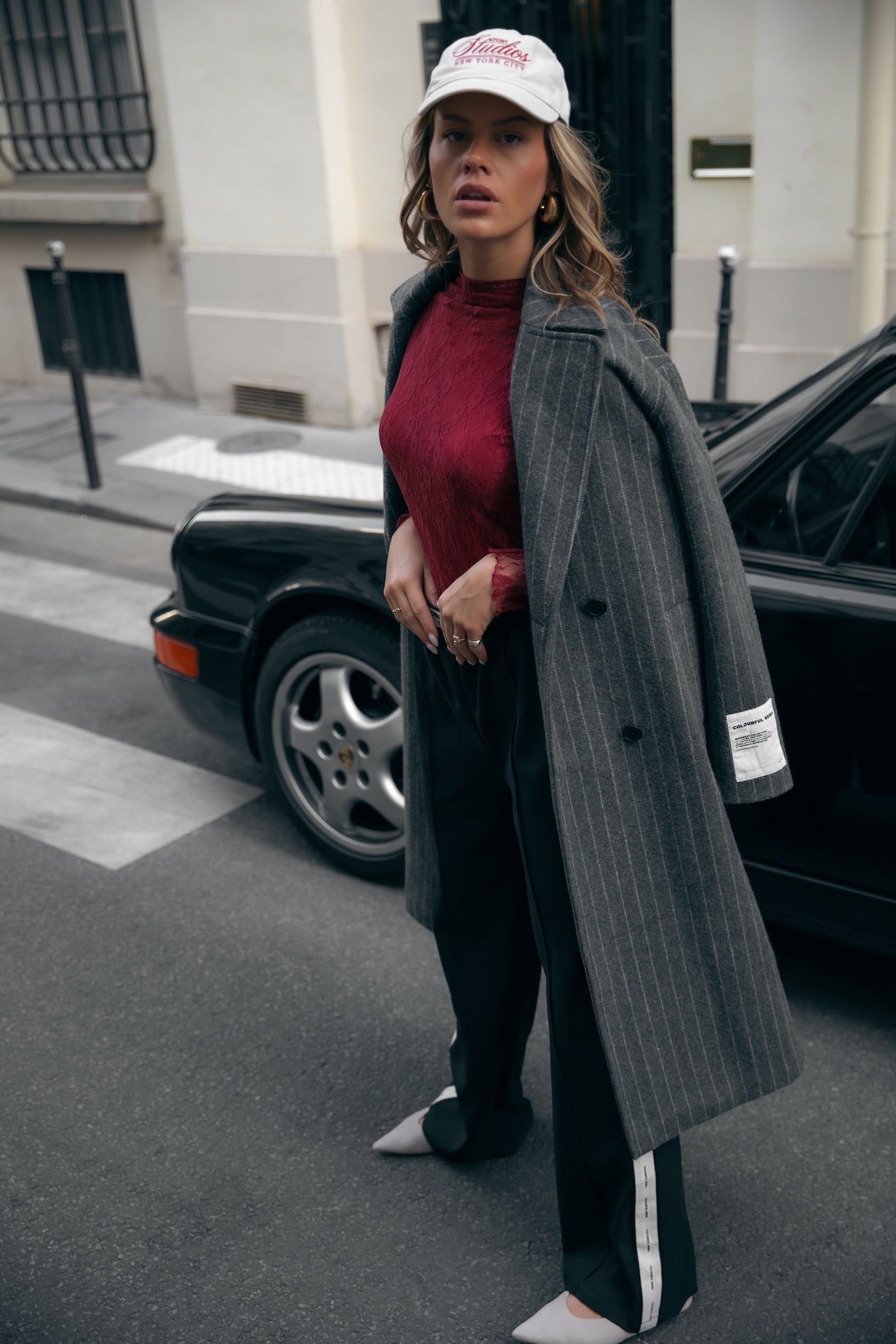 Zania Wool Long Coat | Medium grey melange