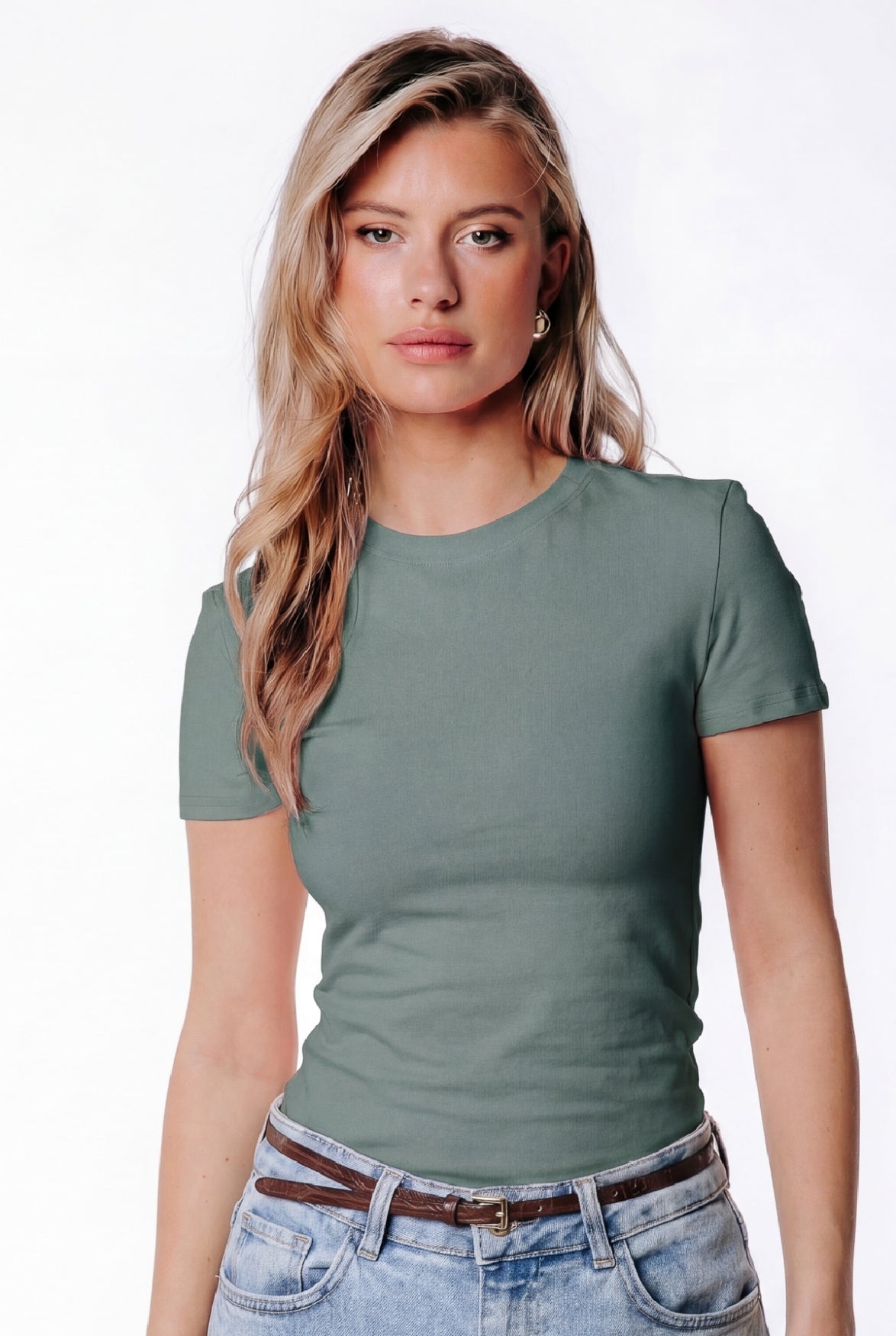 Fitted T-shirt | Olive Green