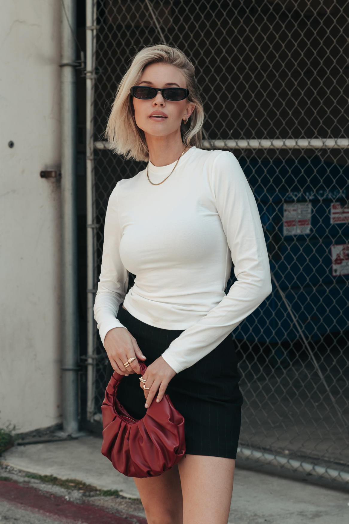 Uni Fitted Longsleeve T-shirt | Optic white