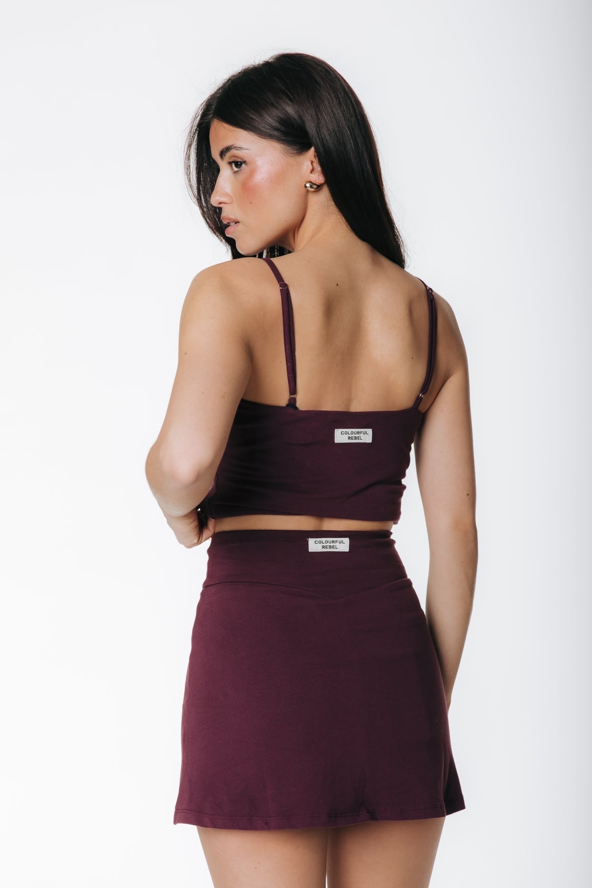 Fitted Skort | Merlot Red