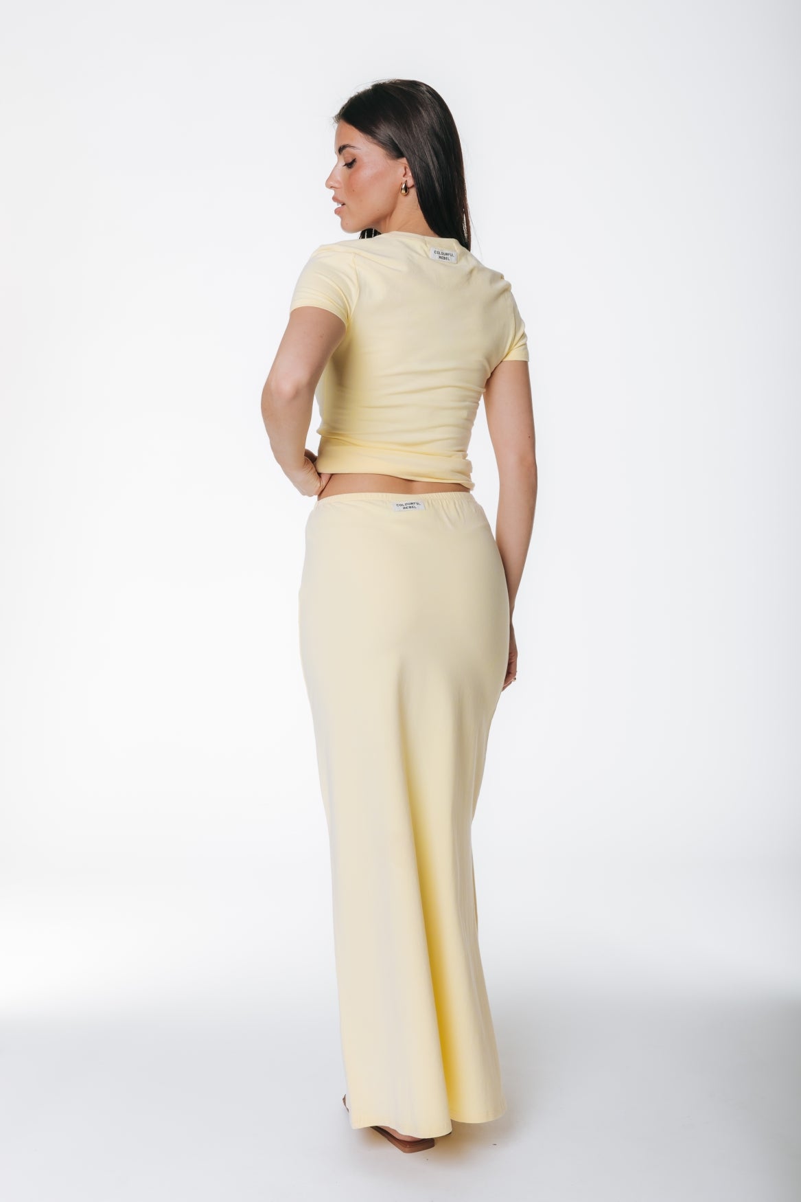 Fitted Maxi Skirt | Soft yellow