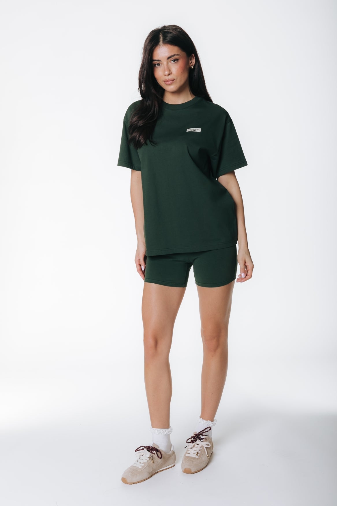 Label T-shirt | Dark green