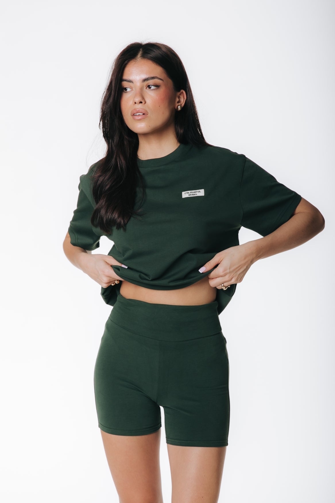 Uni Logo Fitted Shorts | Dark green