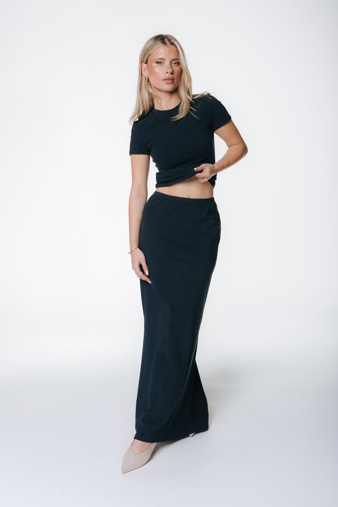 Fitted Maxi Skirt | Dark Navy
