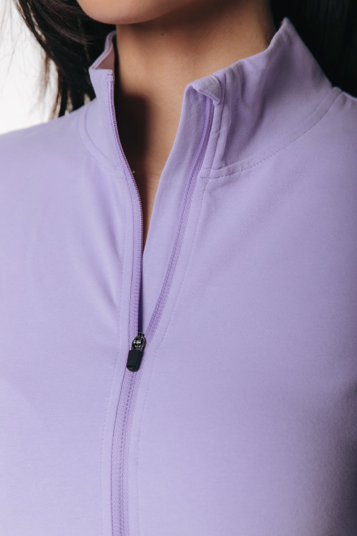Fitted Full Zip Top | Lilac