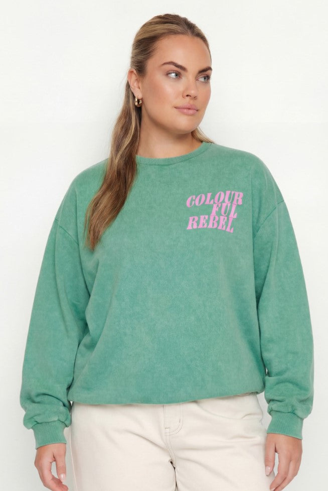 Colourful Rebel Logo Sweat | Off Green