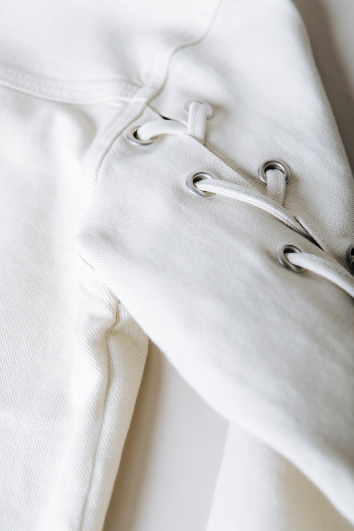 Olaine Braided Sleeve Denim Blouse | Beige