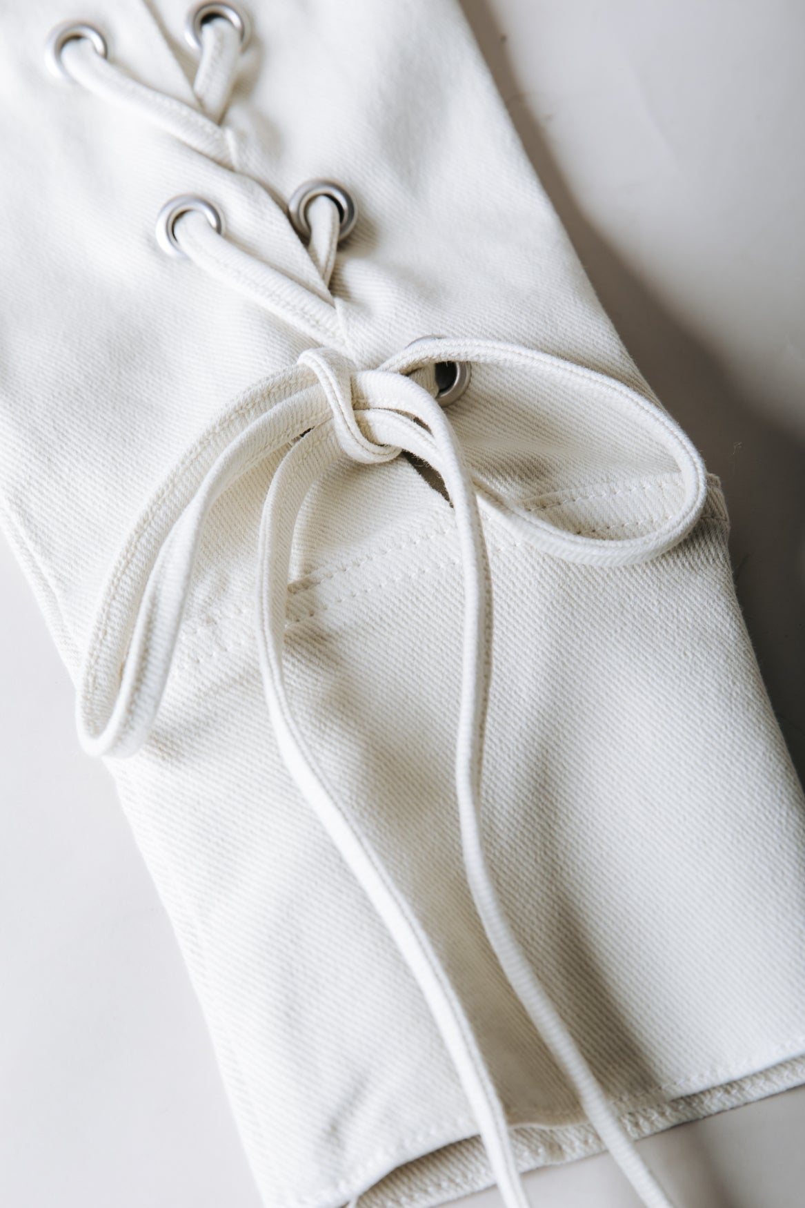 Olaine Braided Sleeve Denim Blouse | Beige