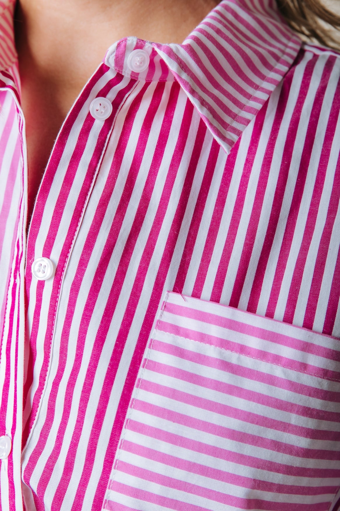 Talia Stripe Blouse | Light pink
