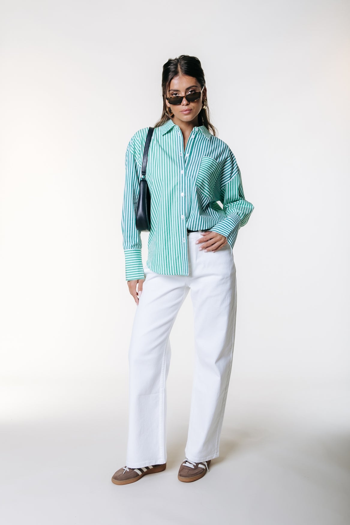 Talia Stripe Blouse | Green