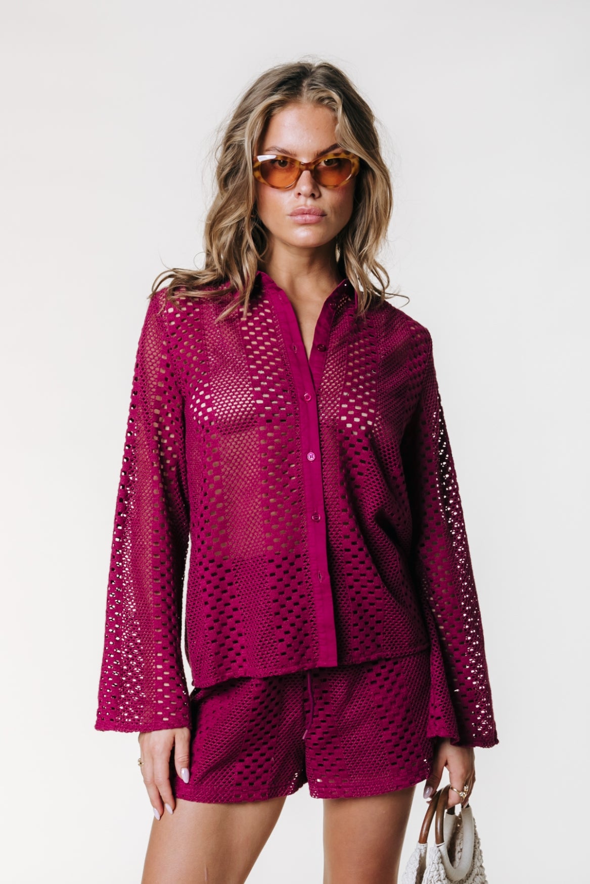 Lexi Häkelbluse | Tiefes Burgund