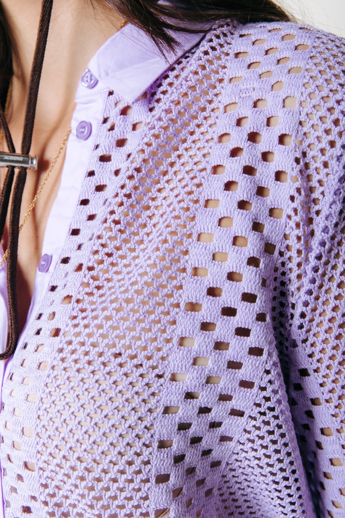 Lexi Crochet Blouse | Light Lavender