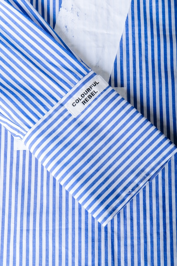 Talia Striped Blouse | White/Blue