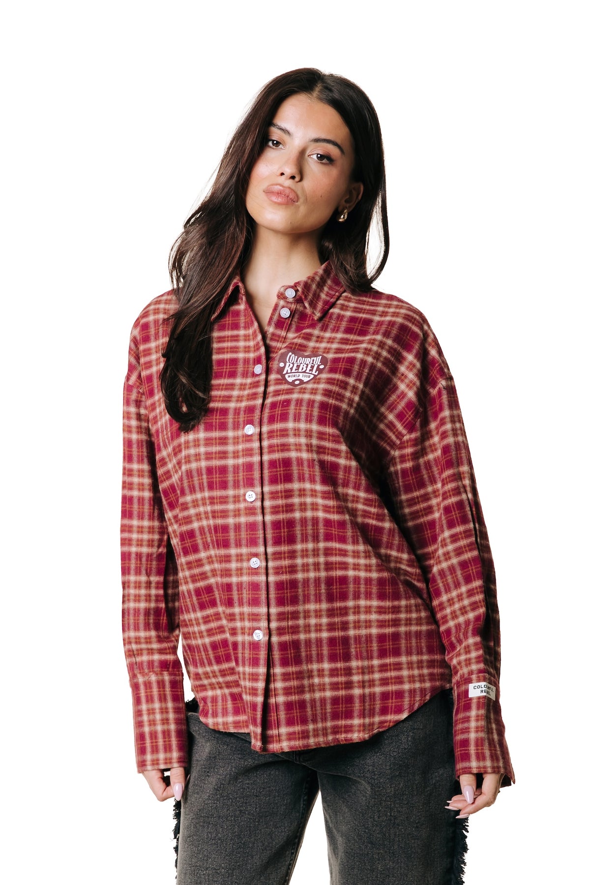 Talia Check Blouse | Red