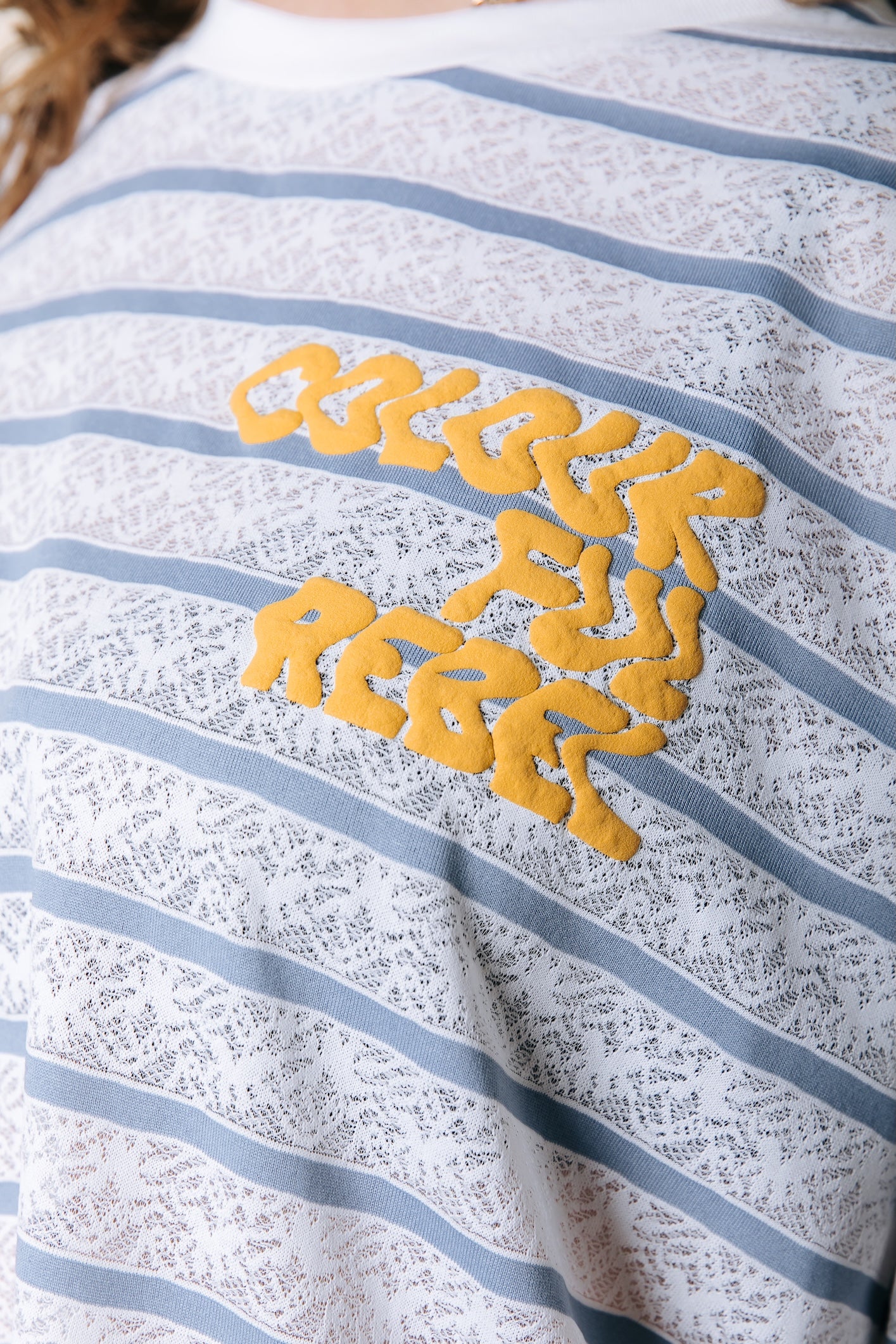 Striped Lace Longsleeve | White/ Blue