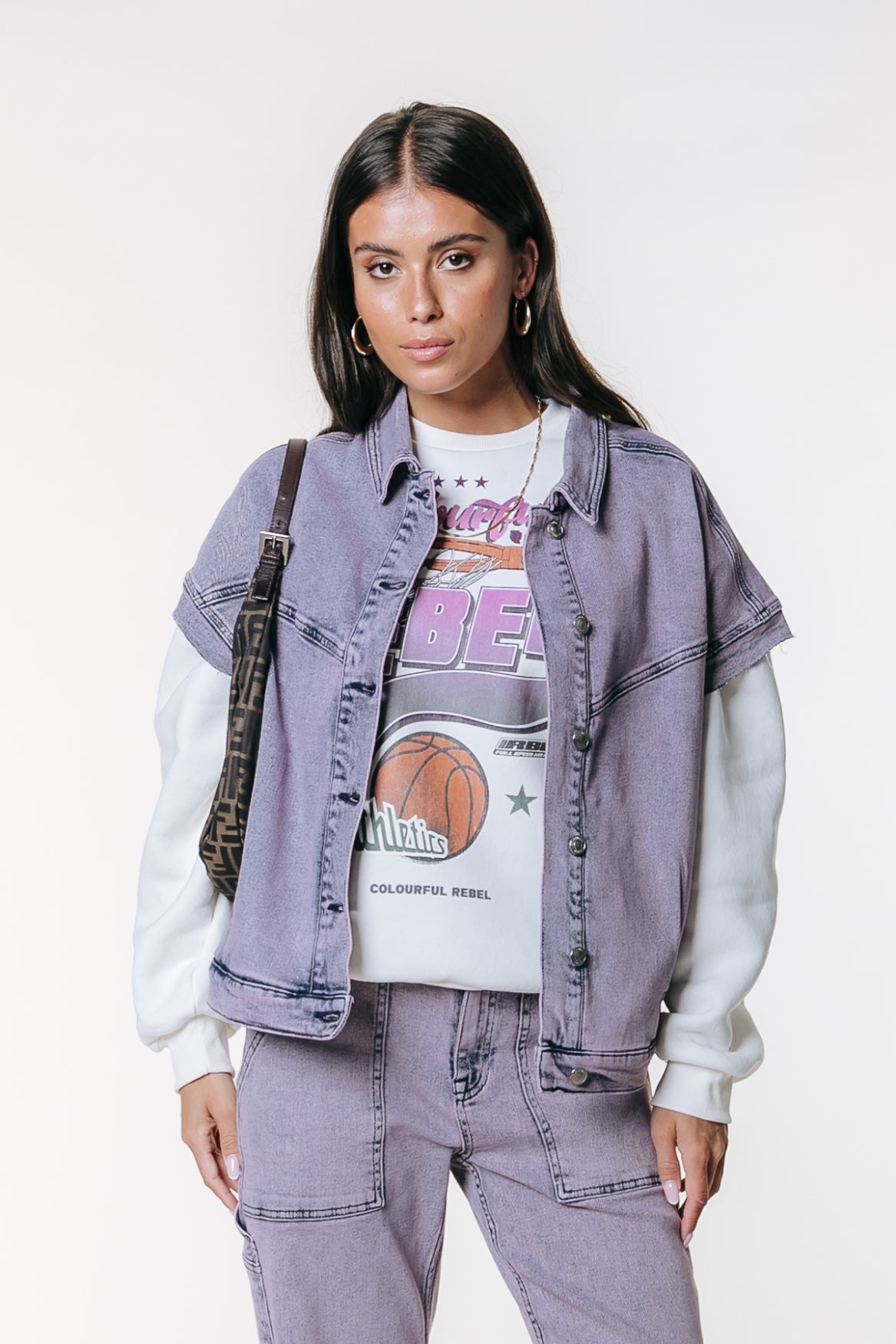 Vive Denim Gilet | Pink