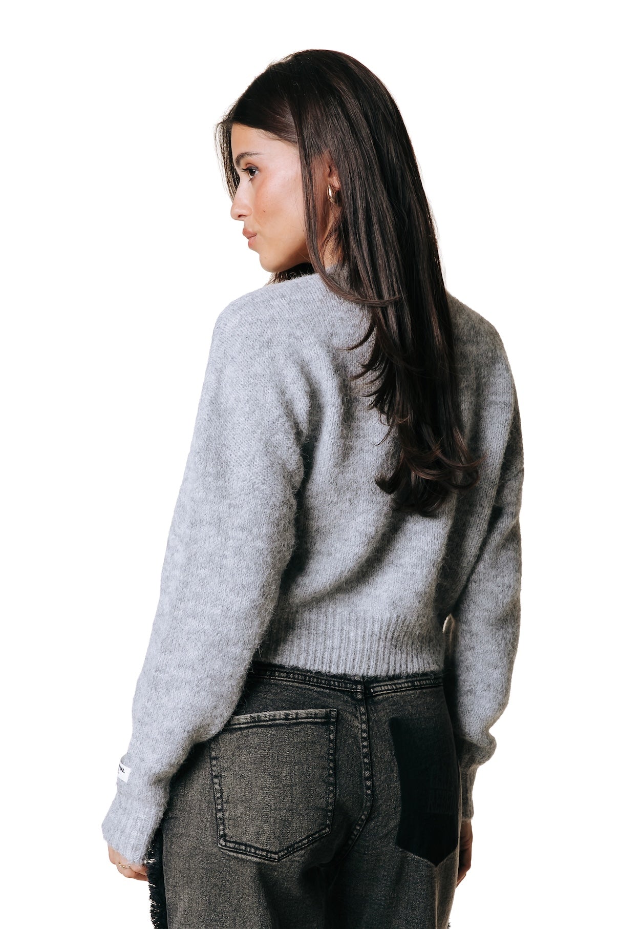 Yara Knitted Cardigan | Medium grey