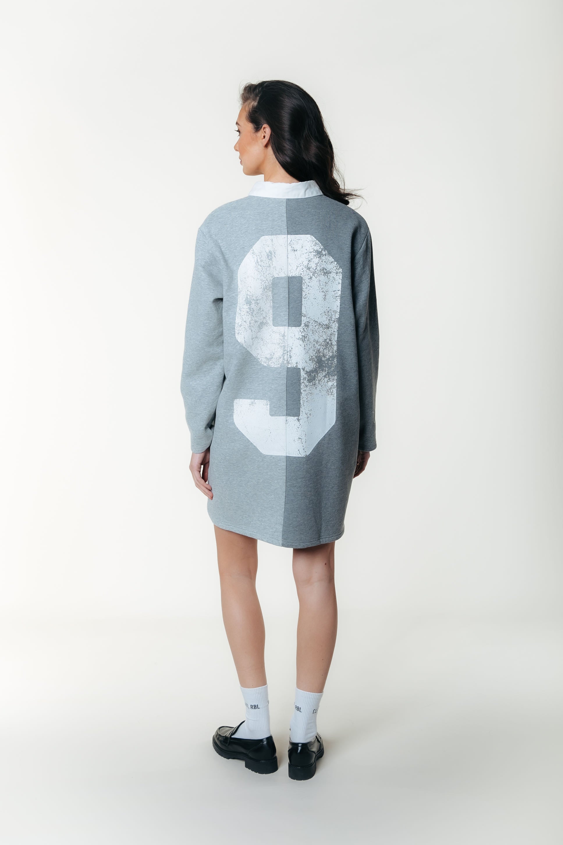 Ninny Polo Sweat Dress | Light grey melange