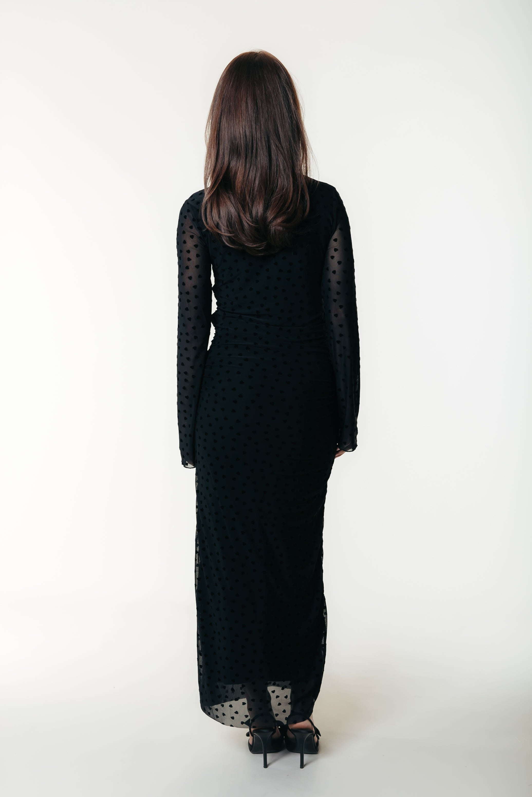 Maude Hearts Mesh Dress | Black