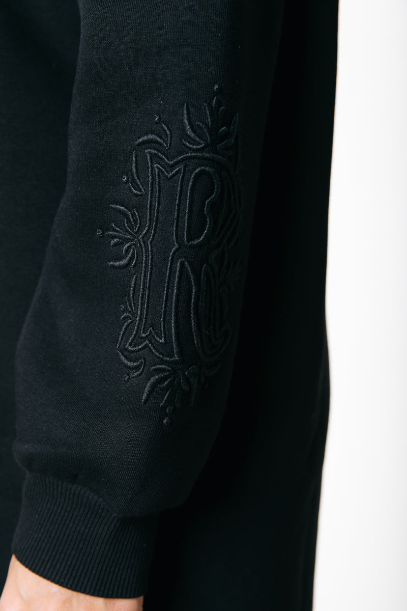 Embro Sleeve Sweat Dress | Black