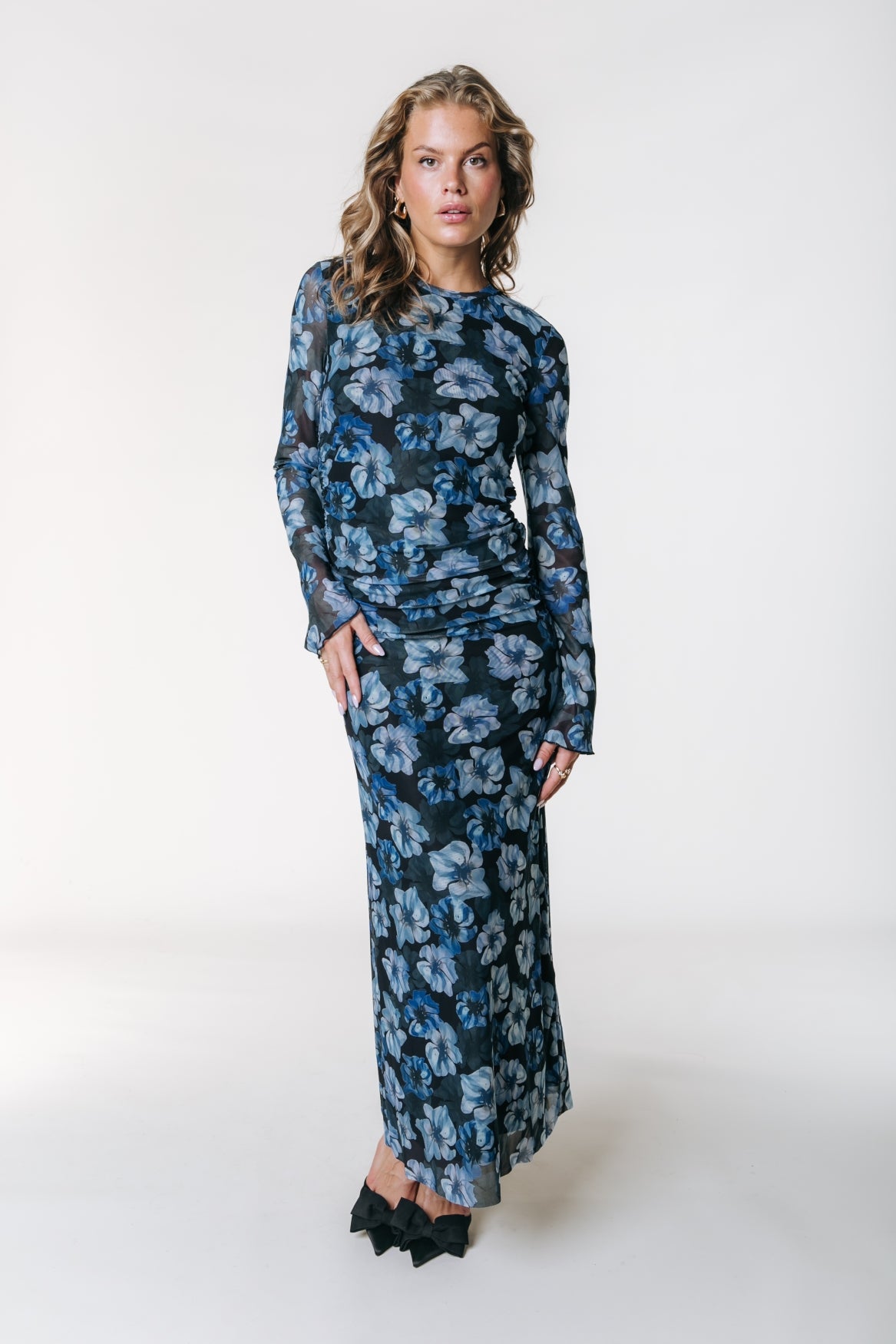 Maude Flower Mesh Dress | Blue