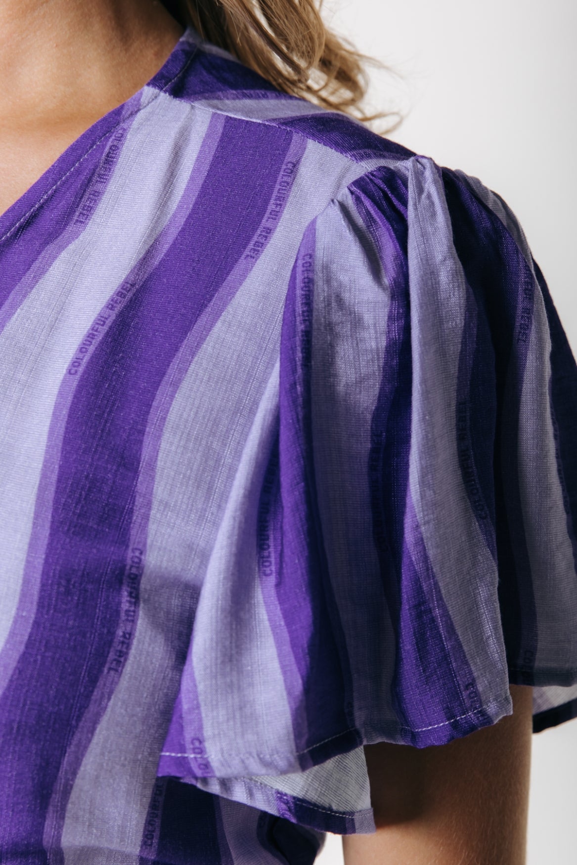 Ava Wavy Stripe Dress | Dark Lavender
