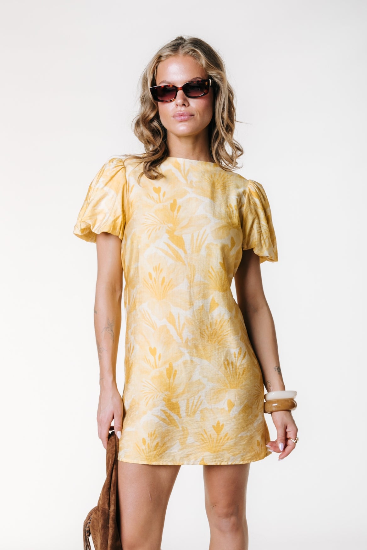Mia Flower Dress | Warm yellow