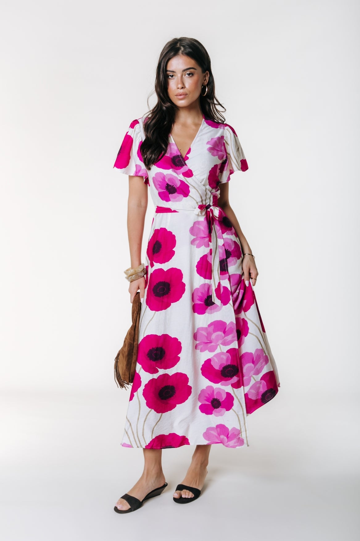 Ava Flower Wrap Dress | Multicolor