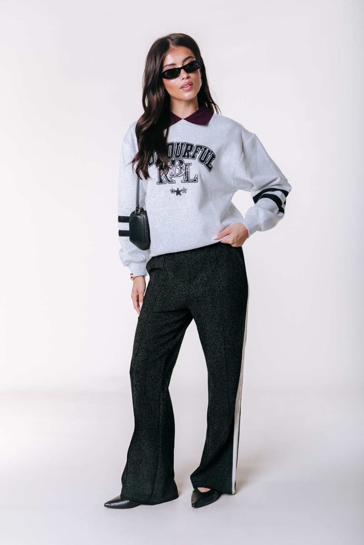 Vella Lurex Sport Pants | Black