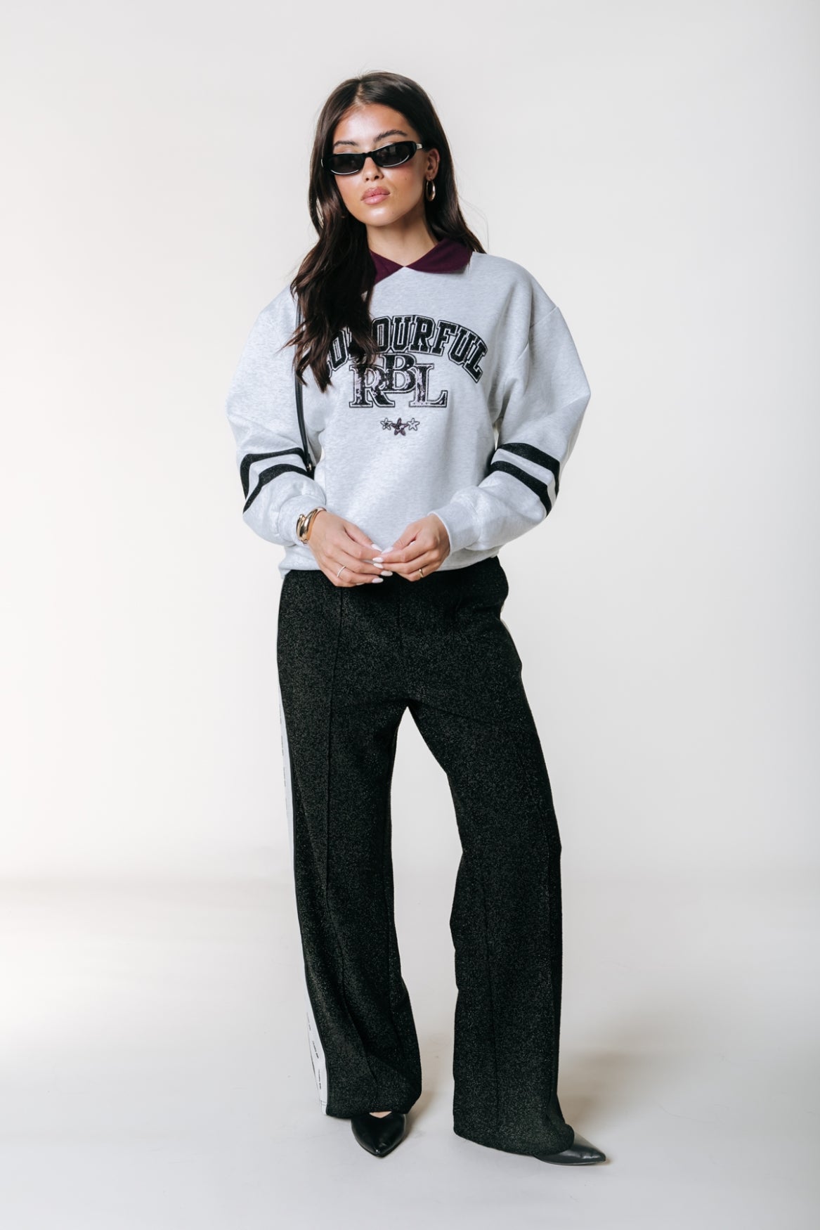 Vella Lurex Sport Pants | Black