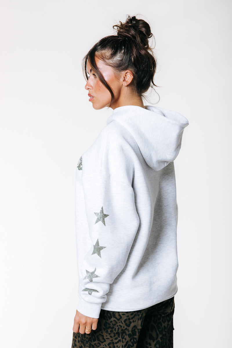 Star Logo Hoodie | Light grey melange