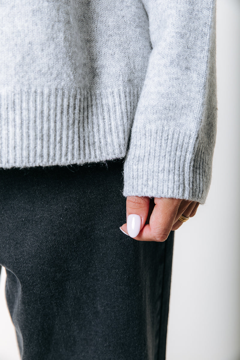 Rebel Knit Hoodie | Light grey melange