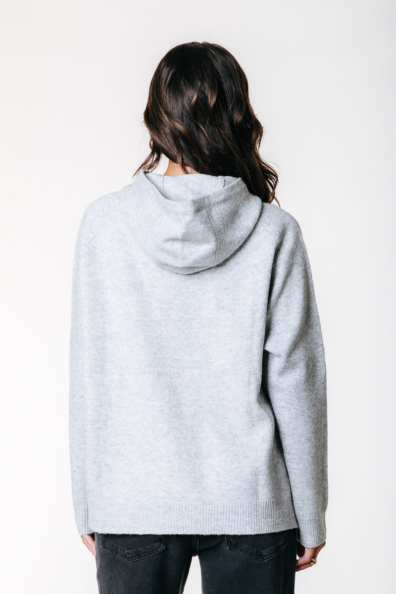 Rebel Knit Hoodie | Light grey melange