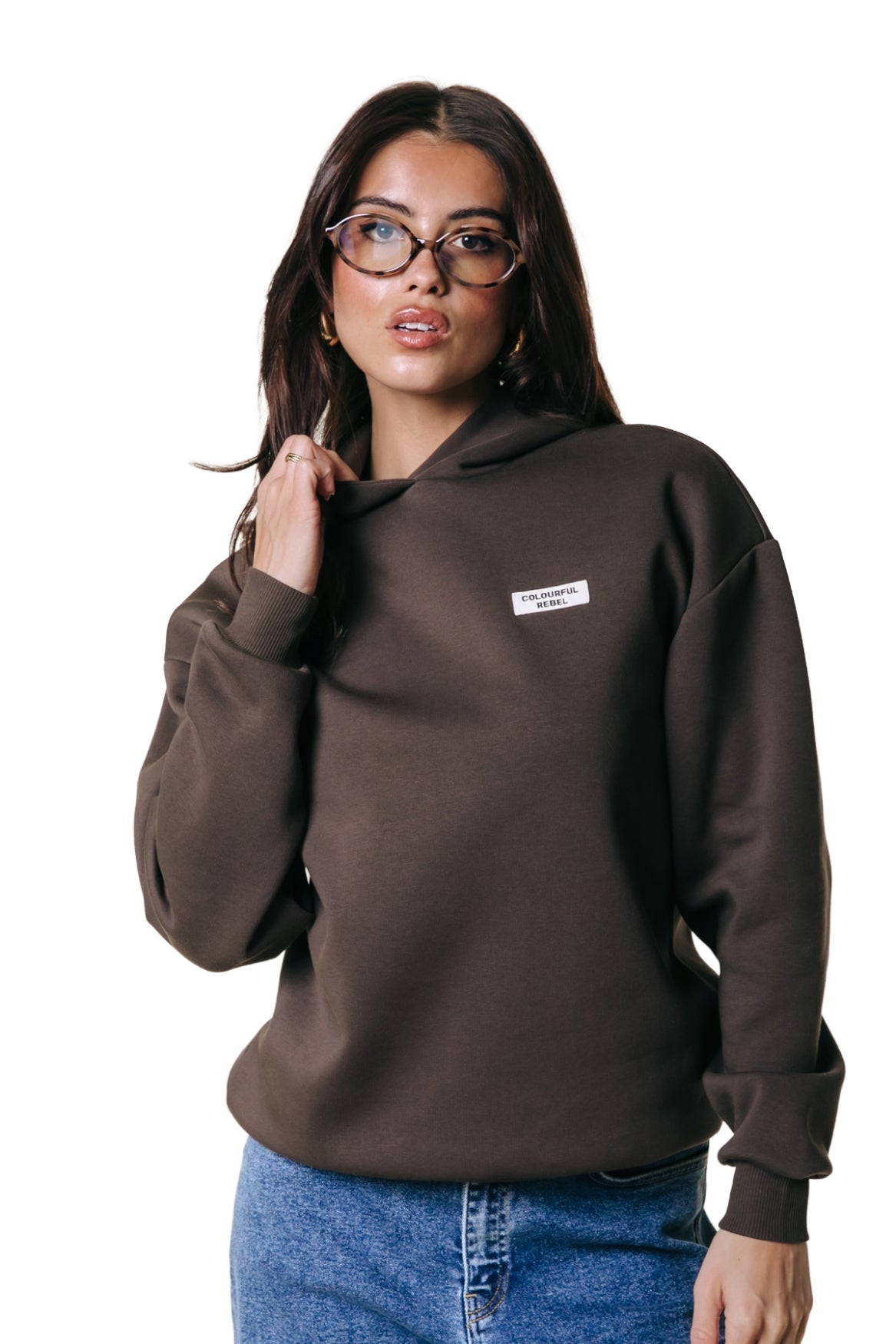 Label Hoodie | Brown