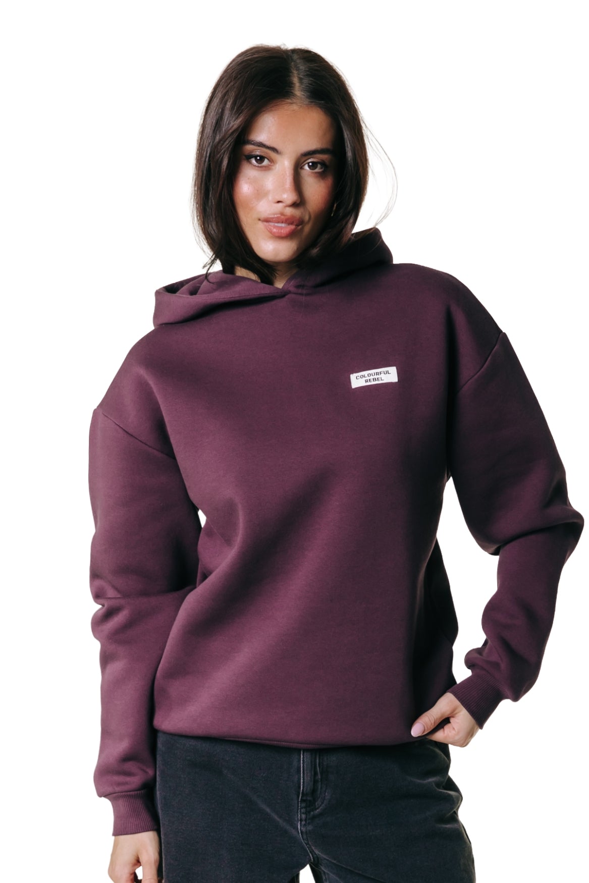 Label Hoodie | Merlot Red